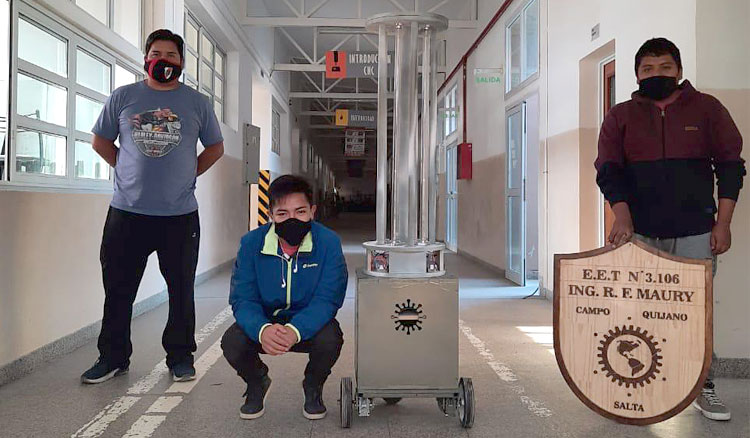 Se lanzará al mercado el robot sanitizante creado por alumnos de la técnica de Quijano Se lanzará al mercado el robot sanitizante creado por alumnos de la técnica de Quijano