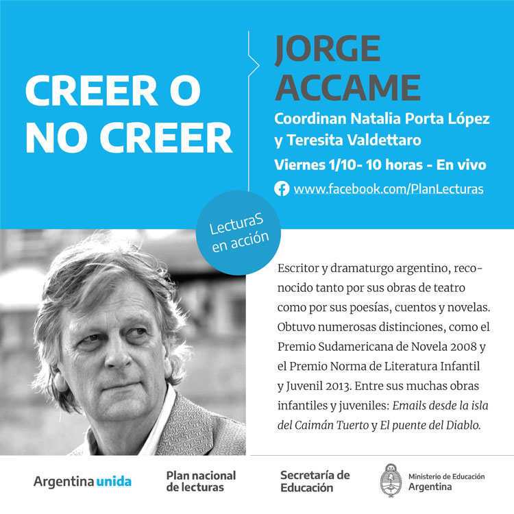 “Creer o no creer” Conversatorio de Jorge Accame Imagen Conversatorio de Jorge Accame