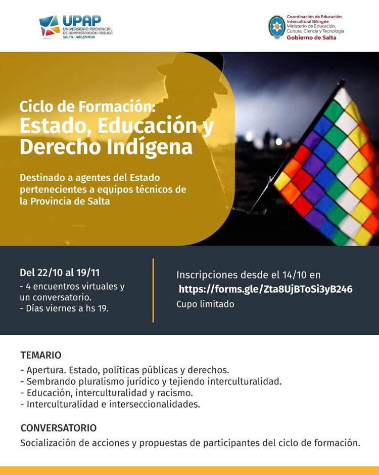 Ciclo de formación sobre Estado, Educación y Derecho Indígena Imagen Ciclo de formación sobre Estado, Educación y Derecho Indígena