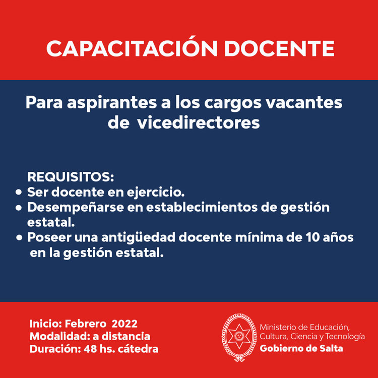 Capacitación para los docentes interesados en concursar al cargo de vicedirector Imagen Capacitación para los docentes interesados en concursar al cargo de vicedirector