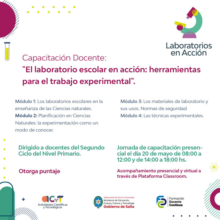 Capacitación El Laboratorio escolar en acción Imagen Capacitación El Laboratorio escolar en acción