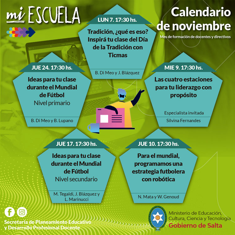 Mi Escuela: Talleres del mes de noviembre Imagen Mi Escuela: Talleres del mes de noviembre