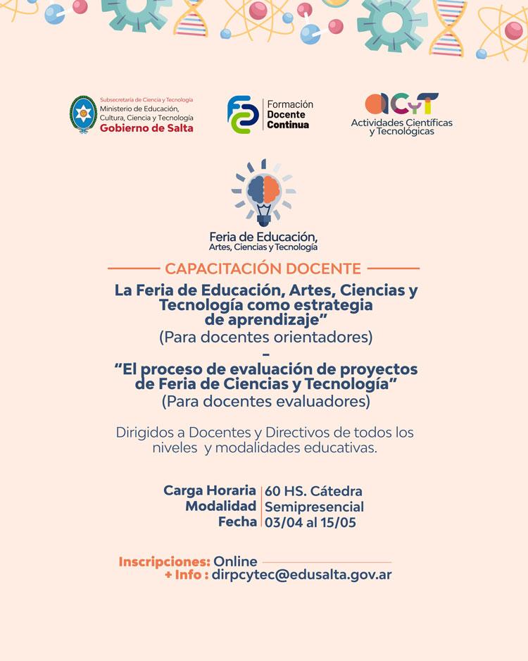 Capacitación para Docentes Orientadores y Evaluadores de Ferias de Ciencias Imagen Capacitación para Docentes Orientadores y Evaluadores de Ferias de Ciencias