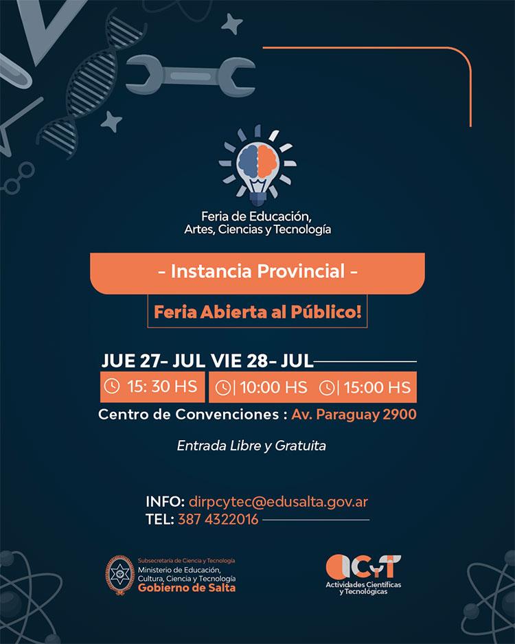 Comienza la instancia provincial de la Feria de Educación, Arte, Ciencia y Tecnología Comienza la instancia provincial de la Feria de Educación, Arte, Ciencia y Tecnología