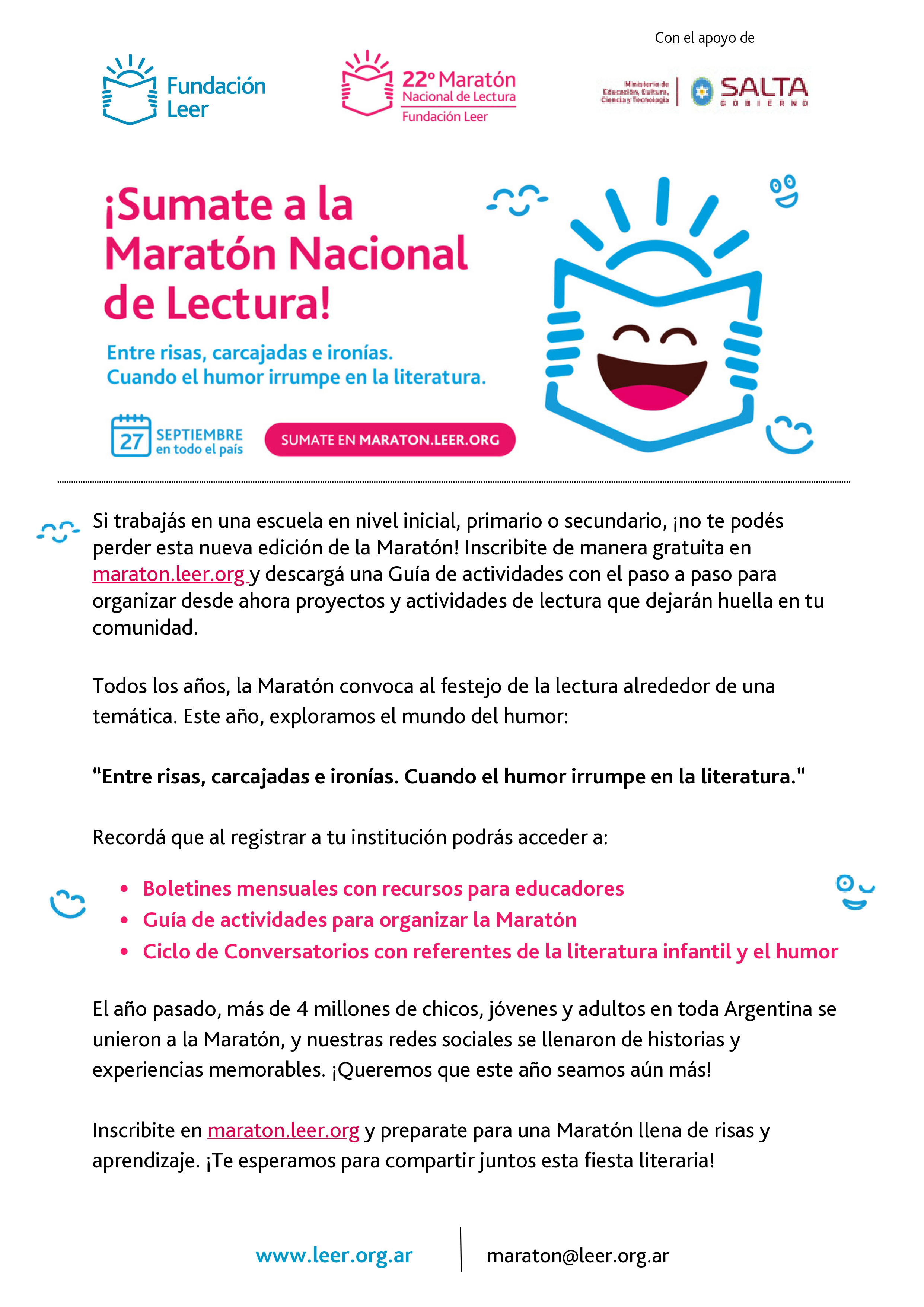 22° Maratón Nacional de la Lectura Imagen: 22° Maratón Nacional de la Lectura