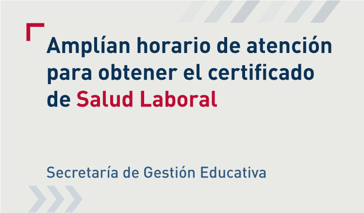 Amplían horario de atención para obtener el certificado de Salud Laboral Imagen: Amplían horario de atención para obtener el certificado de Salud Laboral