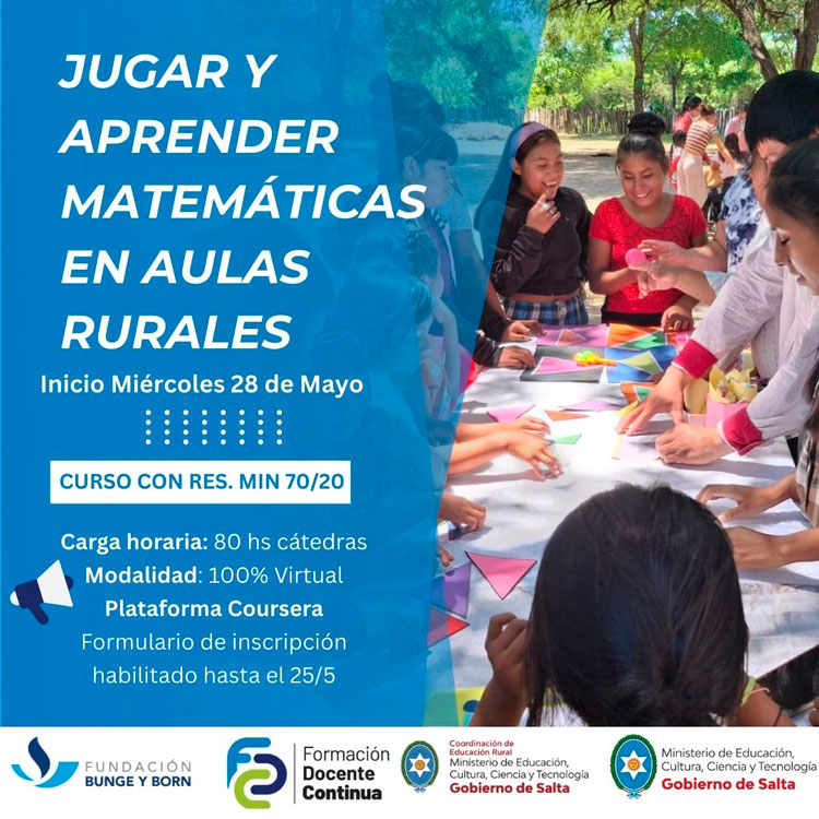 Imagen: Curso de capacitación: “Jugar y aprender matemáticas en aulas rurales”