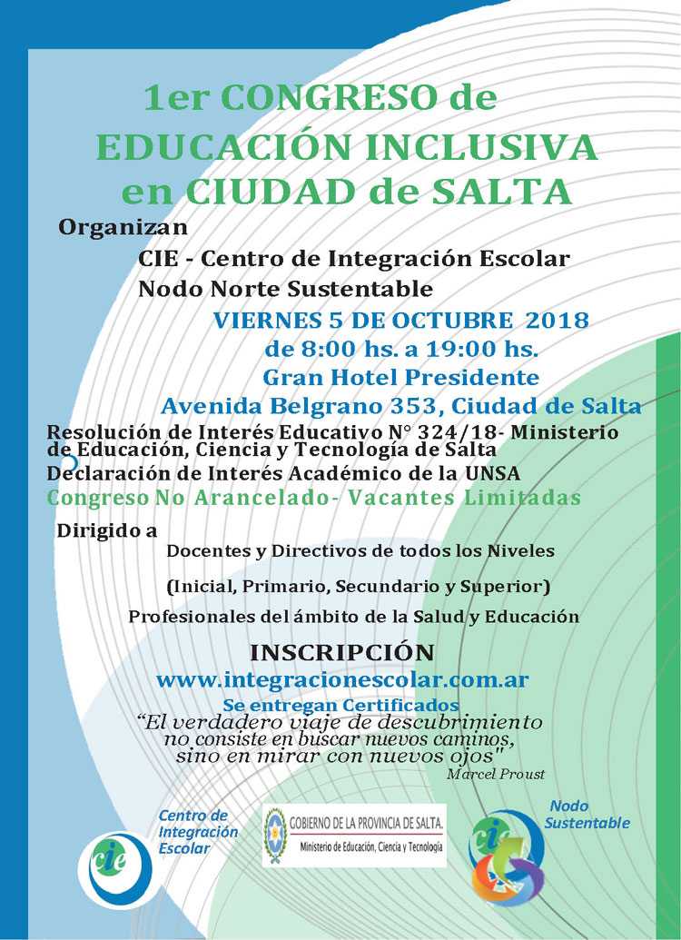1er Congreso de Educación Inclusiva en Salta 1er Congreso de Educación Inclusiva en Salta