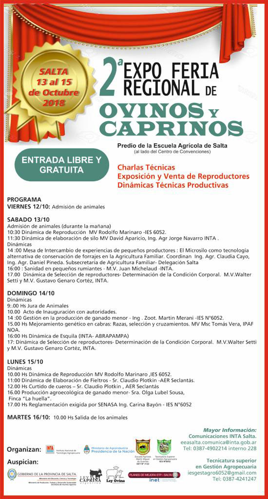Programa 2da Expo Feria Regional de Ovinos y Caprinos Programa 2da Expo Feria Regional de Ovinos y Caprinos
