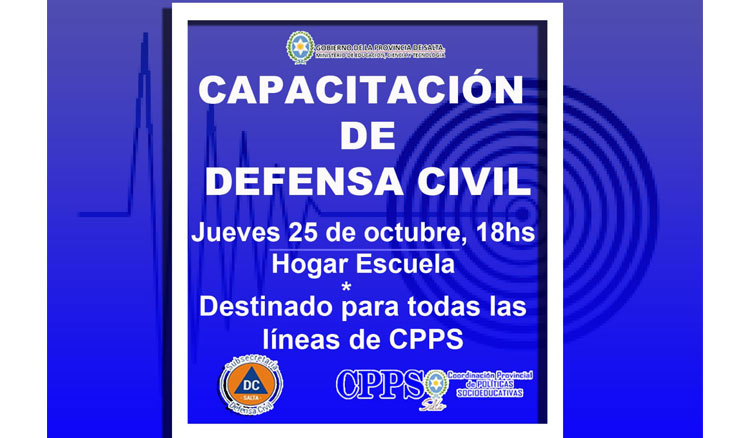 Defensa Civil ofrecerá una capacitación a docentes Defensa Civil ofrecerá una capacitación a docentes