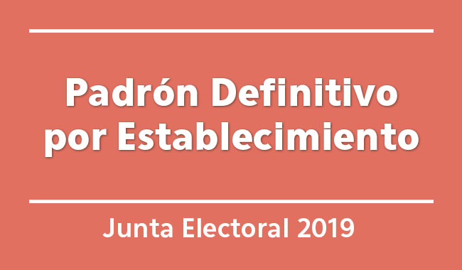 Padrón Definitivo por Establecimiento Padrón Definitivo por Establecimiento