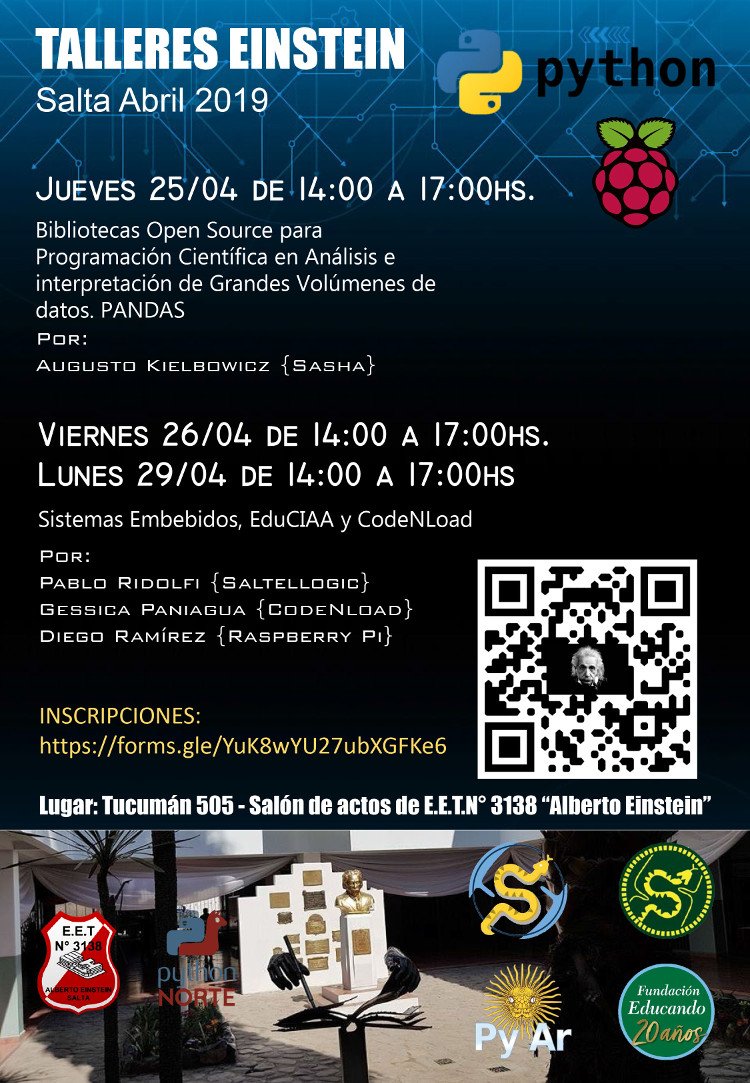 Inscripciones abiertas para participar de los Talleres Einstein 2019 Inscripciones abiertas para participar de los Talleres Einstein 2019