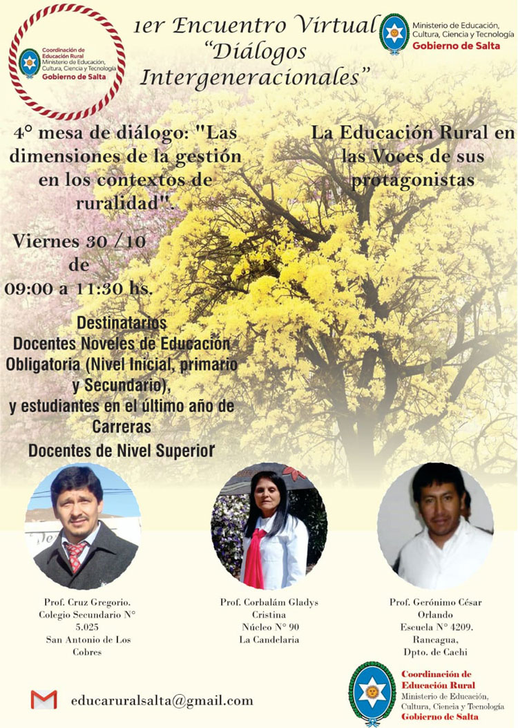 Se viene un nuevo encuentro virtual “Diálogos intergeneracionales: La Educación Rural desde las voces de sus protagonistas” Se viene un nuevo encuentro virtual “Diálogos intergeneracionales: La Educación Rural desde las voces de sus protagonistas”